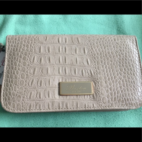 NWT Buxton Beige Wallet With Strap - Picture 1 of 4